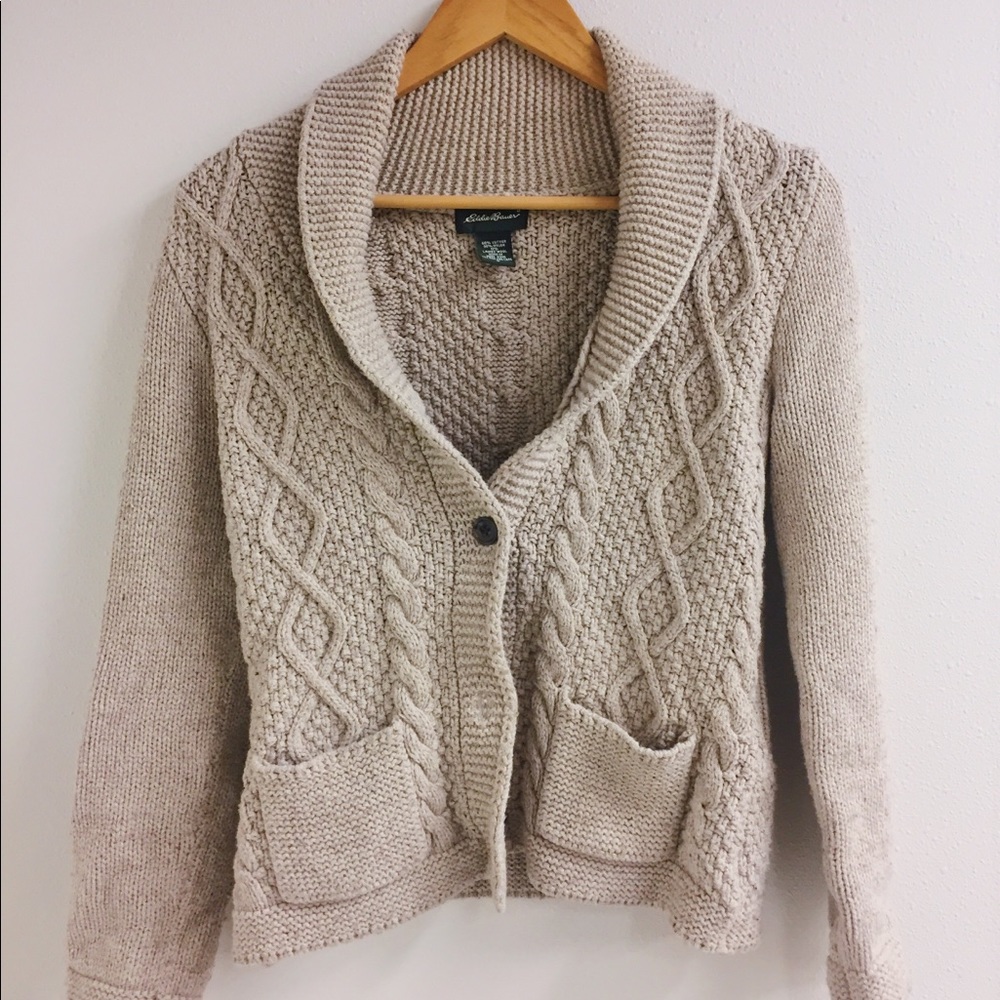 Eddie Bauer Cable Knit Cardigan!